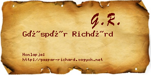 Gáspár Richárd névjegykártya